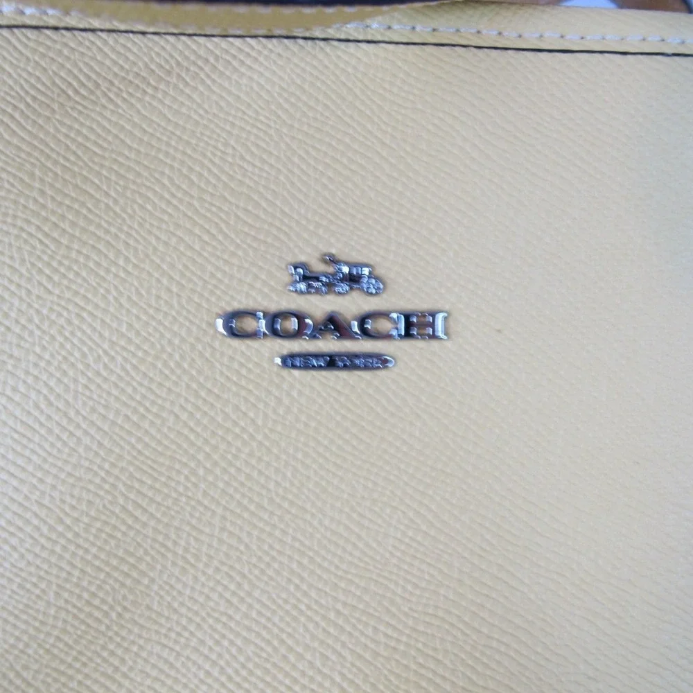 Coach Medium Cross Grain City Zip Top‎ Tote Women's Handbag Yellow F58846 NEW